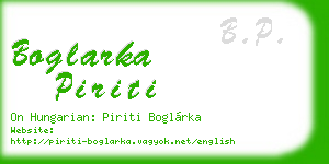 boglarka piriti business card